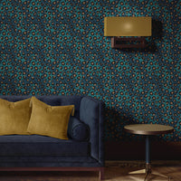 Blue Leopard Print Designer Wallpaper by Becca Who