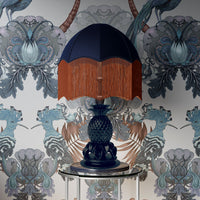 Striking Patterned Designer Wallpaper in Blue & White by Becca Who