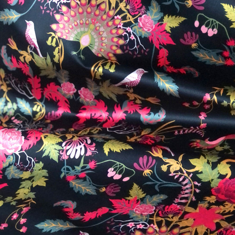 Bold Pink Black Patterned Velvet Fabric for Interiors by Designer, Becca Who