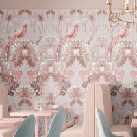 Pink Feature Wallpaper for Commercial Interiors Cafe Restaurant Decor