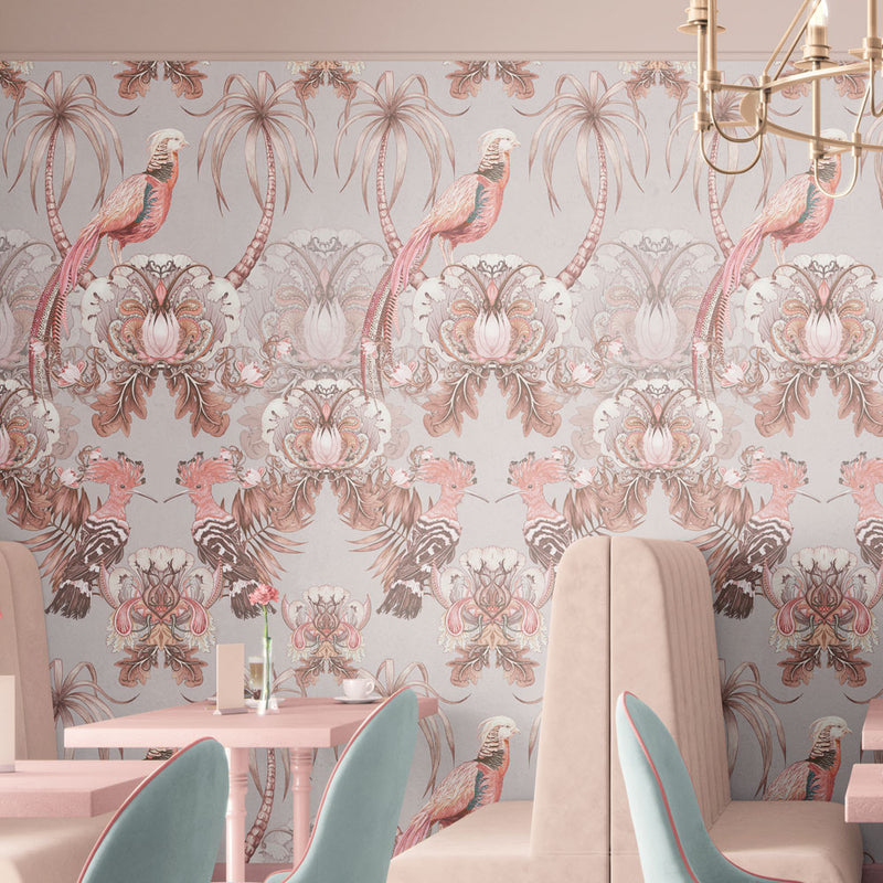 Pink Feature Wallpaper for Commercial Interiors Cafe Restaurant Decor