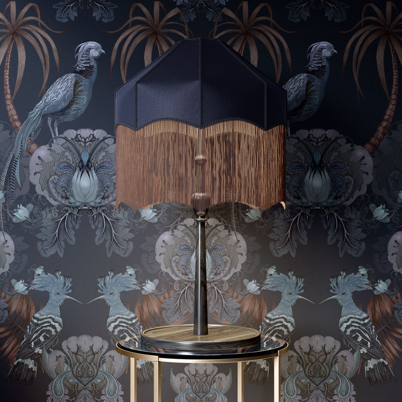 Dark Blue Bold Statement Wallpaper for Home Decor by UK Designer, Becca Who