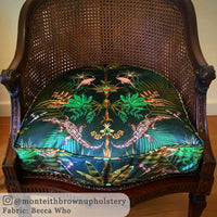 Green Crocodile Print Velvet Fabric for Upholstery by Designer, Becca Who