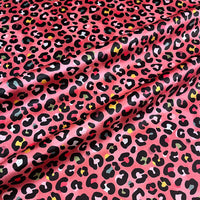 Colourful Pink Leopard Print Velvet Furnishing, Upholstery & Curtain Fabric