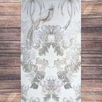 Designer Feature Wallpaper in Champagne Ivory with large Birds and Florals by Becca Who