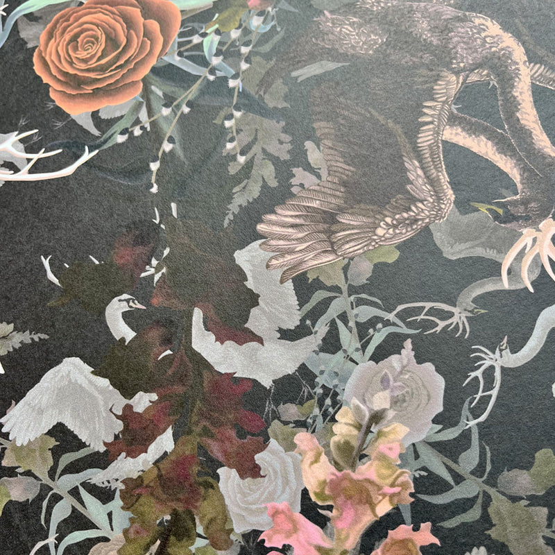 Luxury Patterned Wallpaper with Swans by Designer, Becca Who