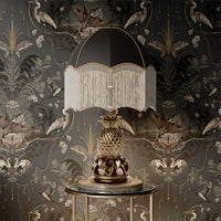 Luxury Charcoal & Gold Dark Decor Wallpaper by UK Designer, Becca Who