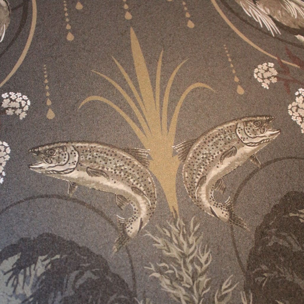 Charcoal & Gold Luxury Designer Wallpaper by Becca Who 