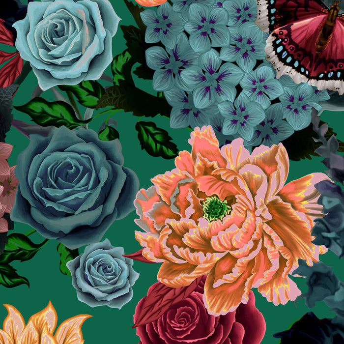 Flowerbed in Rosaline | Wallpaper Sample