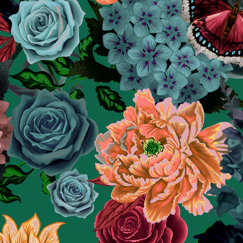Flowerbed in Rosaline | Wallpaper Sample