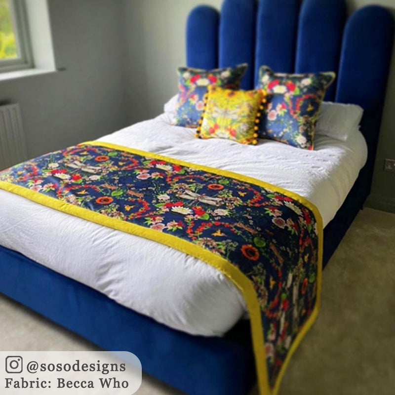 Colourful Patterned Velvet Floral Fabric by Designer, Becca Who