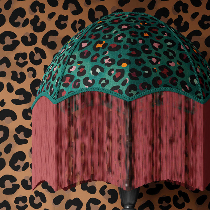 Colourful Green Leopard Print Designer Velvet Furnishing, Upholstery & Curtain  Fabric