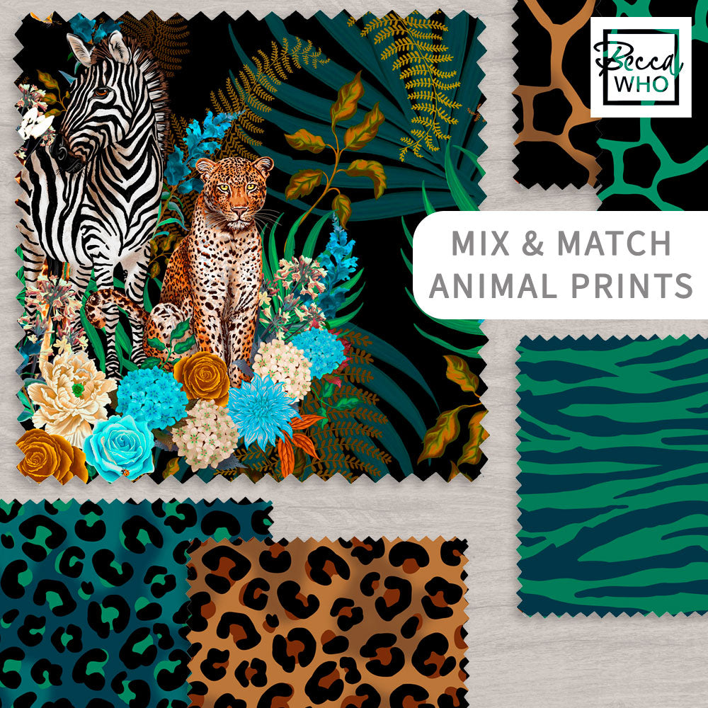 Coordinating Furnishing Fabrics with Animal Prints by Designer, Becca Who