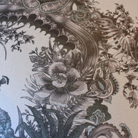 Statement Wallpaper in Antique Silver with Indian Pattern & Wildlife by Becca Who