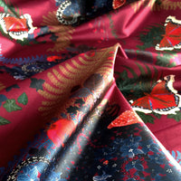 Bold Patterned Crimson Velvet Fabric for Statement Interiors by Designer, Becca Who