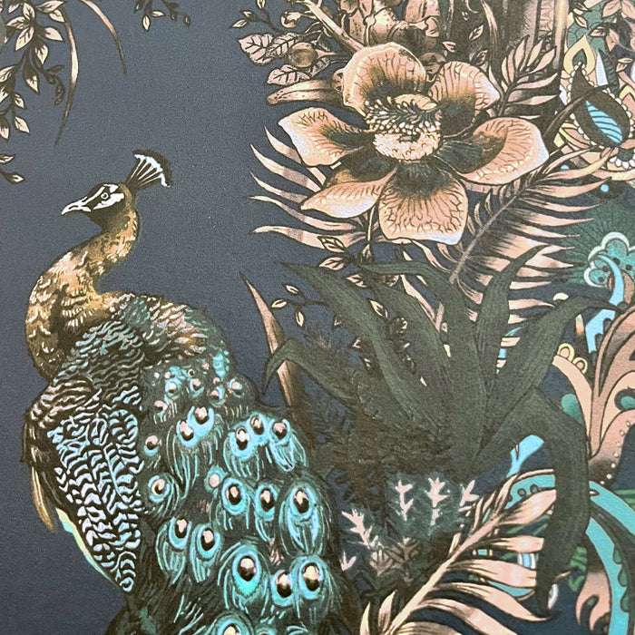 Dark Blue Indian Patterned Designer Wallpaper 
