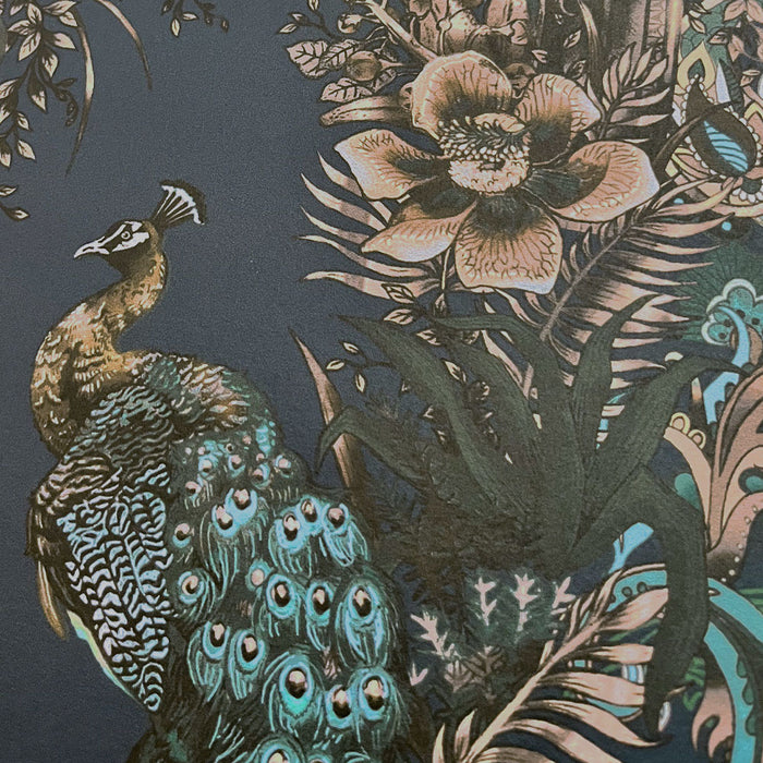 Dark Blue Indian Patterned Designer Wallpaper 