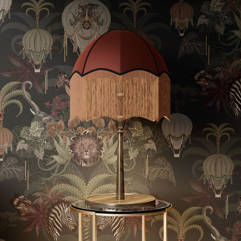 Dark Decor Charcoal & Gold African Animals Luxury Wallpaper by Becca Who