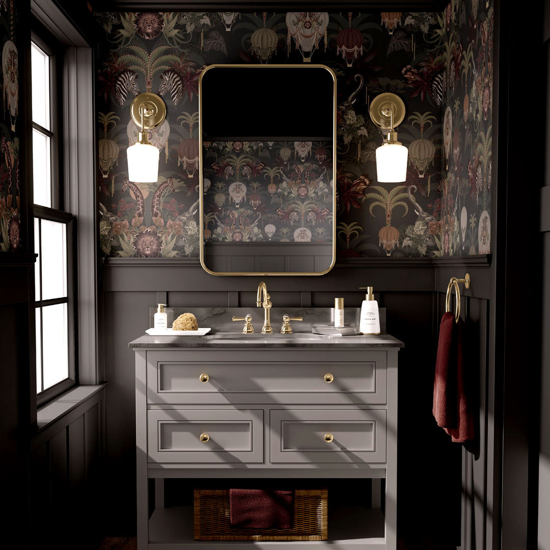 Dark Decor Charcoal African Animals Luxury Wallpaper by Becca Who