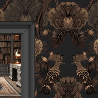 Dark Chocolate Brown Statement Wallpaper for Luxury Interiors by UK Designer, Becca Who