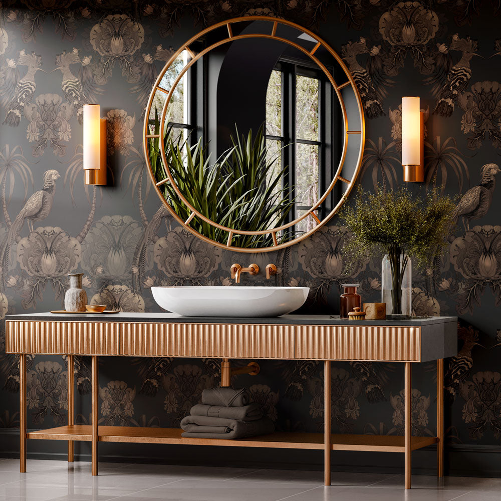 Dark Chocolate Statement Wallpaper for Luxury Interiors by UK Designer, Becca Who