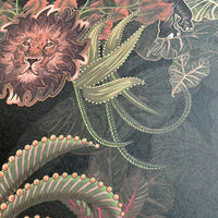 Luxe Dark Charcoal African Animals Wallpaper by Designer Becca Who