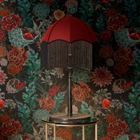 Dark Floral Dramatic Designer Bedroom Wallpaper Flowerbed by Becca Who