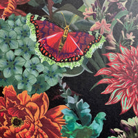 Dark Floral Dramatic Vintage Style Wallpaper on Black by UK Designer Becca Who