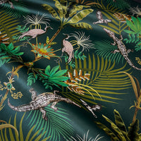 Emerald Green Jungle Velvet Fabric for Home Furnishings and Upholstery by UK Designer, Becca Who