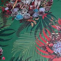 Statement Feature Wallpaper with African Animals in Deep Green by Designer, Becca Who