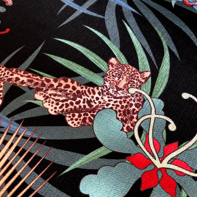 Leopard Luxe in Black & Gold  | Velvet Fabric Sample