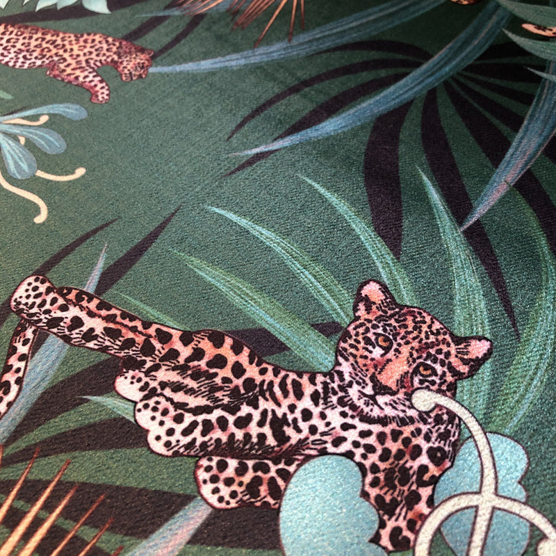 Leopard Luxe in Green & Gold | Designer Velvet Fabric