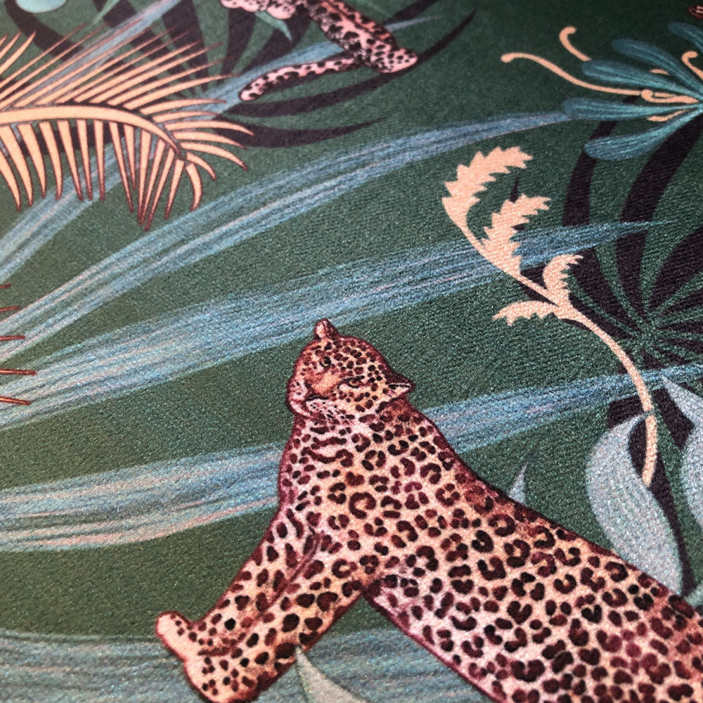 Leopard Luxe in Green & Gold  | Velvet Fabric Sample
