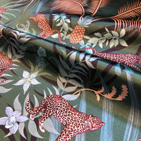 Leopard Luxe in Green & Gold | Designer Velvet Fabric