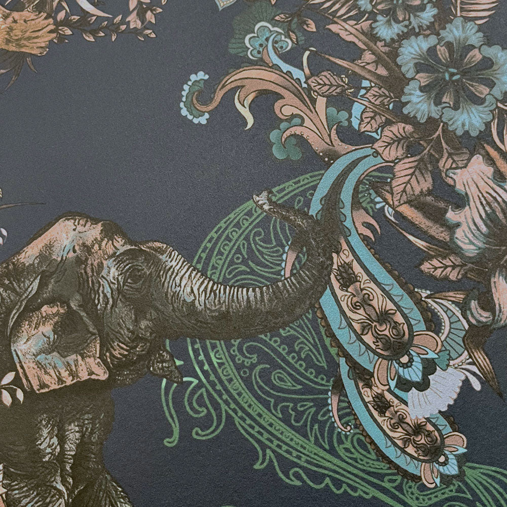 Deep Blue Indian Patterned Designer Wallpaper 