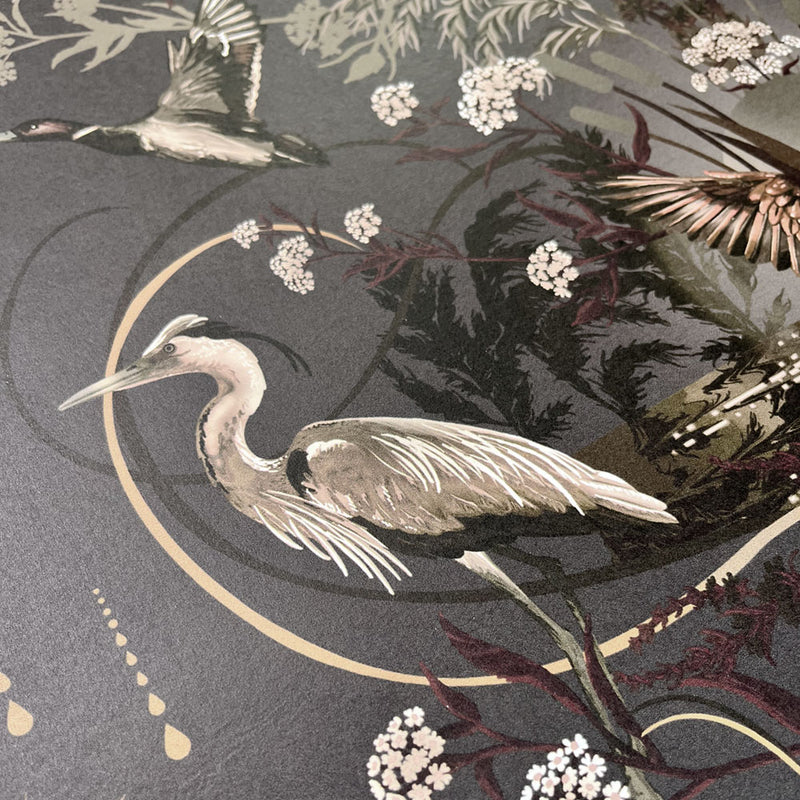 Dark Luxury Designer Wallpaper with River Theme Artwork by Becca Who