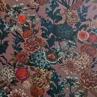 Blush Pink Heavy Floral Vintage Style Wallpaper by British Designer, Becca Who