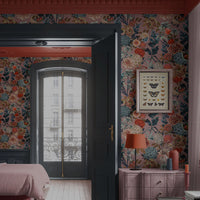 Dusky Pink Floral Traditional Wallpaper Decor by UK Designer, Becca Who
