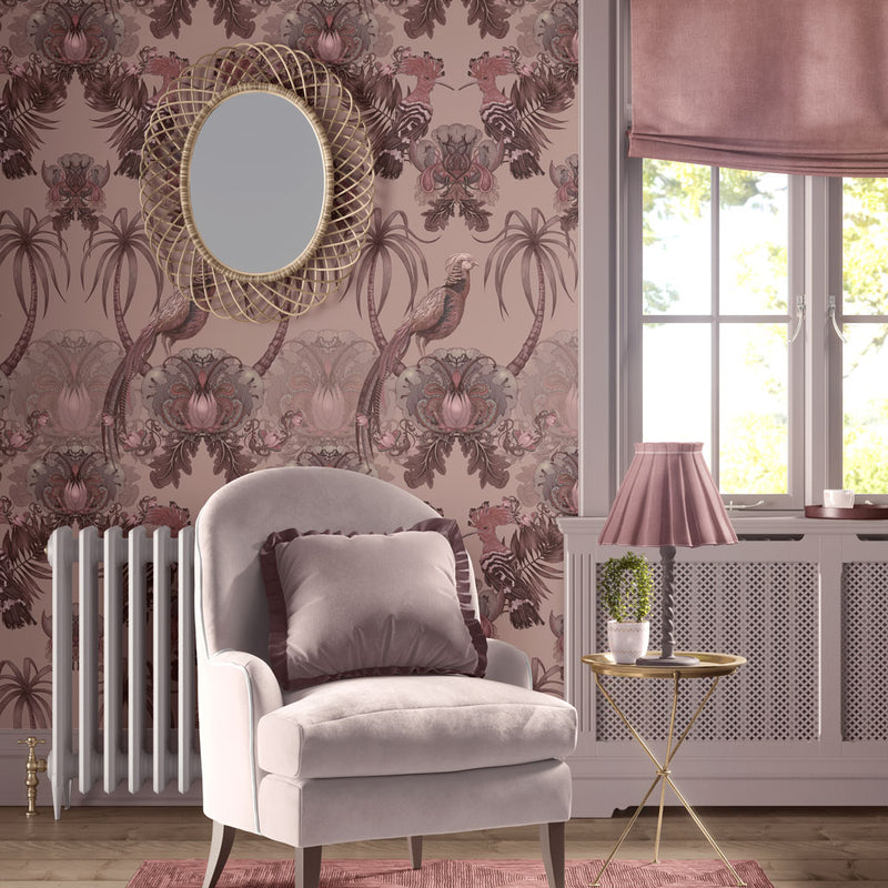 Dusky Pink Patterned Luxury Designer Wallpaper by Becca Who