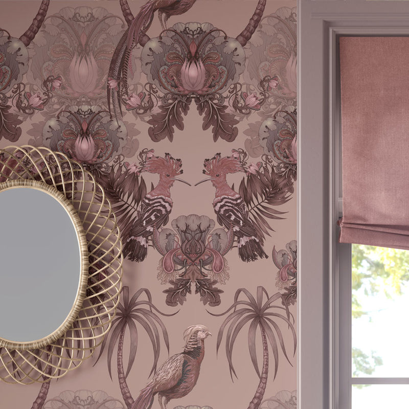 Dusky Pink Patterned Designer Wallpaper by Becca Who