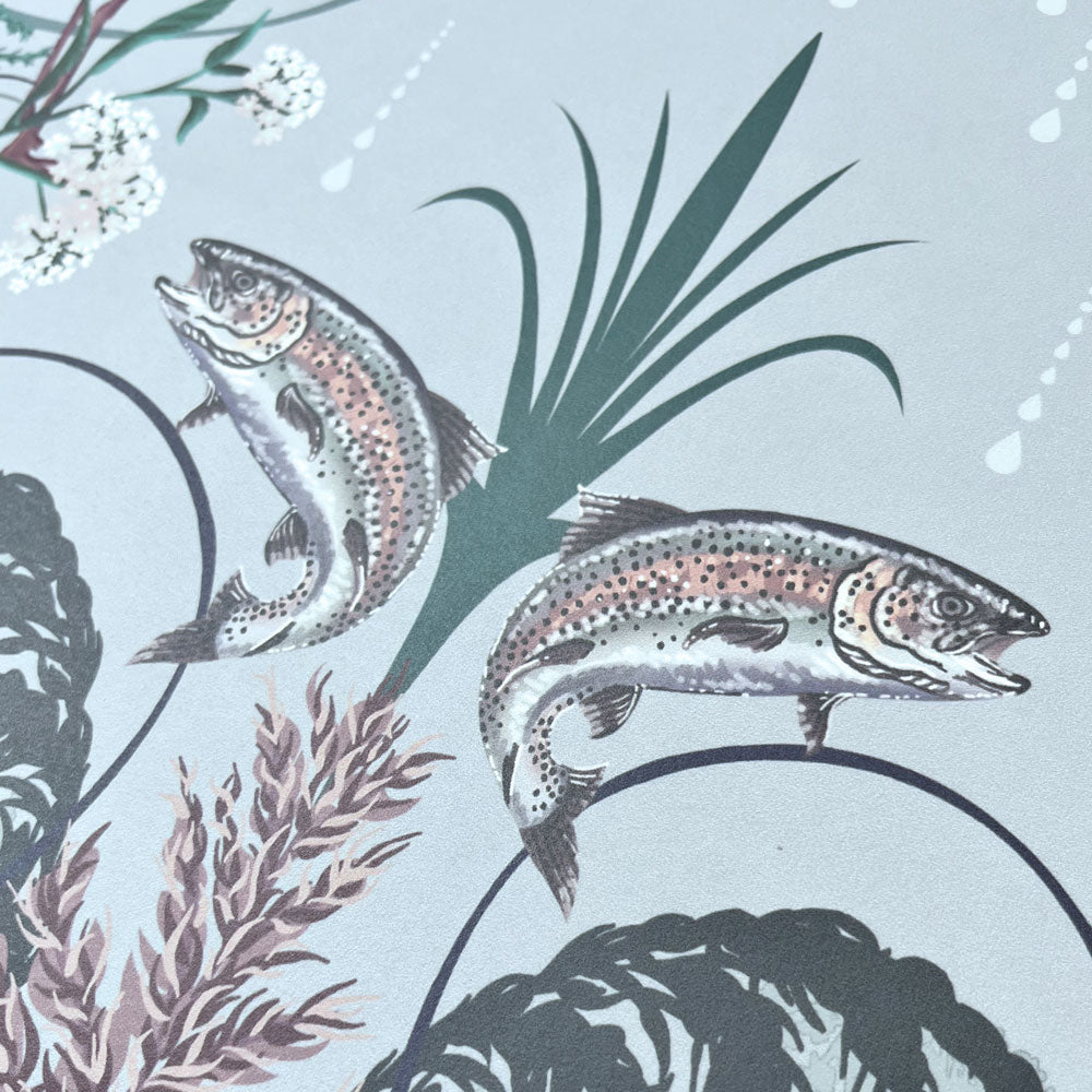 Pale Blue Wallpaper for Country Inspired Interiors by Designer, Becca Who