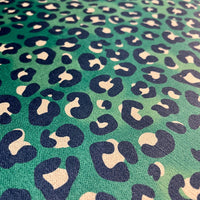 Emerald Green Leopard Print Velvet Furnishing, Upholstery & Curtain  Fabric by UK Designer, Becca Who