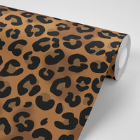 Gold Leopard Print Wallpaper Patterned Luxury Wallcovering by Designer, Becca Who