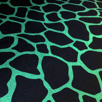 Giraffe Print Velvet Furnishing Fabric in Green and Black