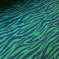 Green & Blue Zebra Print on Velvet for Upholstery, Furnishing and Curtains