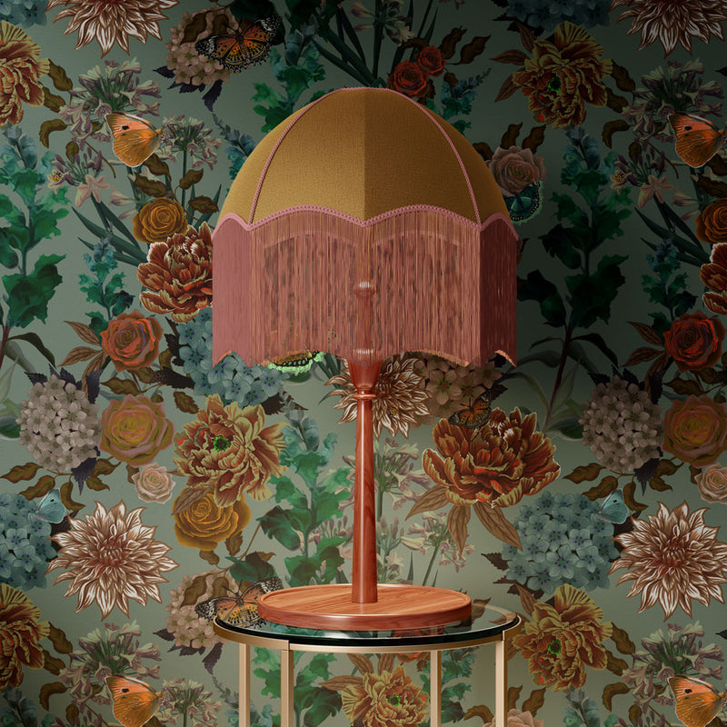 Sage Jade Green Floral Wallpaper Vintage Style Decor