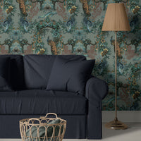 Magic Of India in Jade | Luxury Patterned Wallpaper