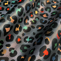 Colourful Leopard Print Furnishing Velvet by Designer Becca Who