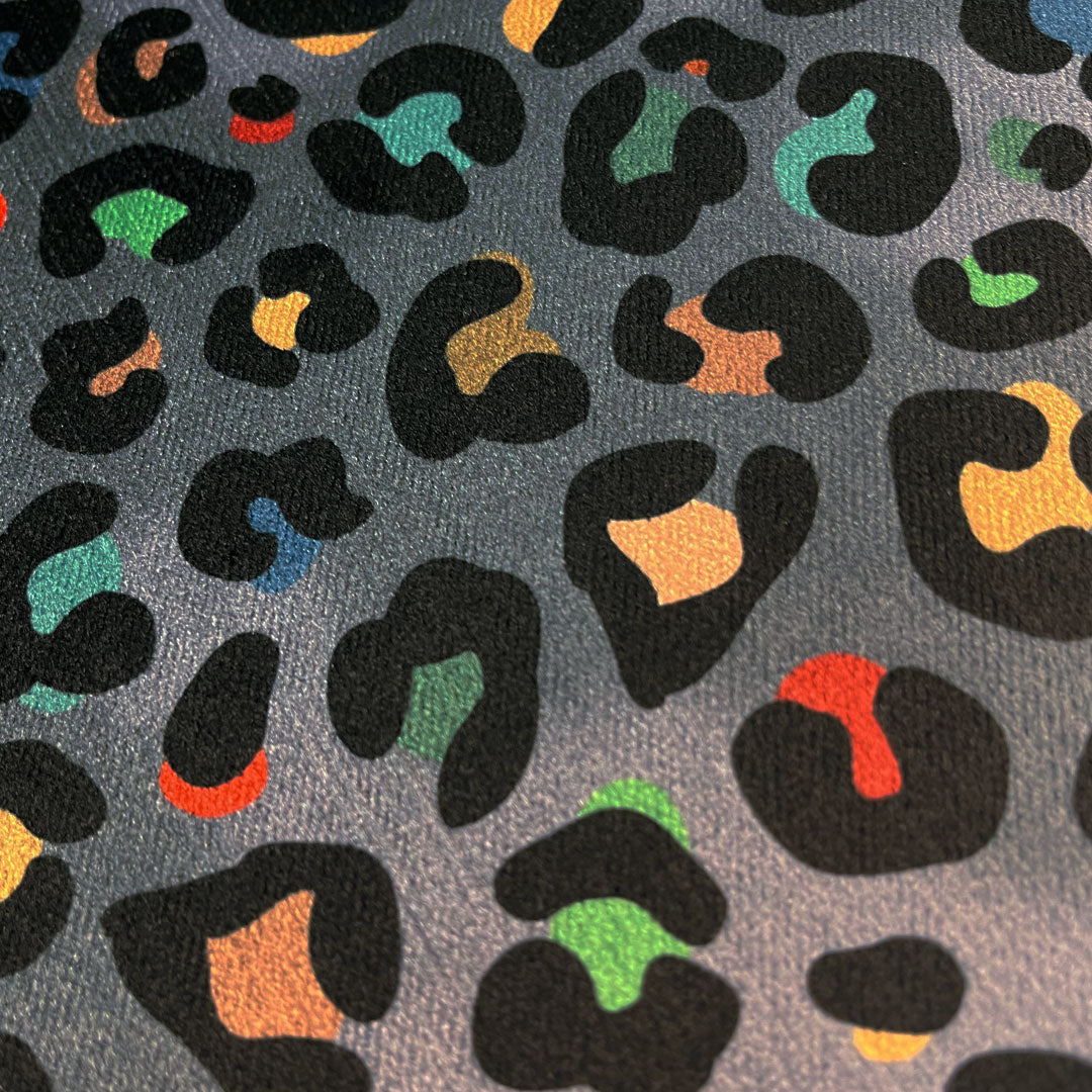 Colourful Leopard Print Velvet Fabric Sample | Becca Who Colourful Leopard Print Velvet Fabric Sample | Becca Who