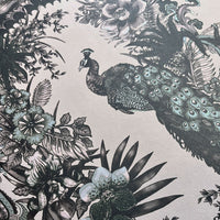 Grey Statement Feature Wallpaper with Indian Pattern by UK Designer Becca Who 